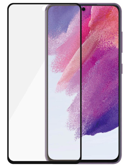 PanzerGlass antibakteriell skjermbeskytter for Samsung Galaxy S21 FE - Svart kant, Case Friendly