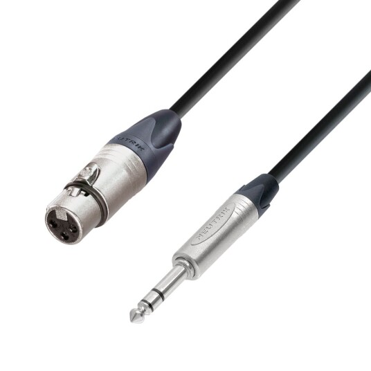 Neutrik mikrofonsignalkabel XLR Hun til 6.3 mm Jack stereo 3 meter