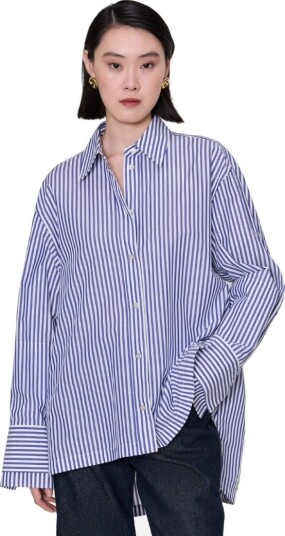 Joseph Theia blouse cotton stripe 40 blå dame Joseph Theia blouse cotton stripe 40 blå dame