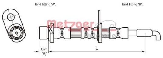 Bremseslange METZGER 4110029 Bremseslange METZGER 4110029