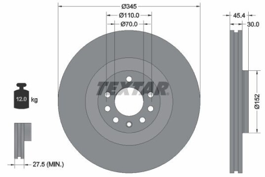 Bremseskive TEXTAR 92242403 Bremseskive TEXTAR 92242403