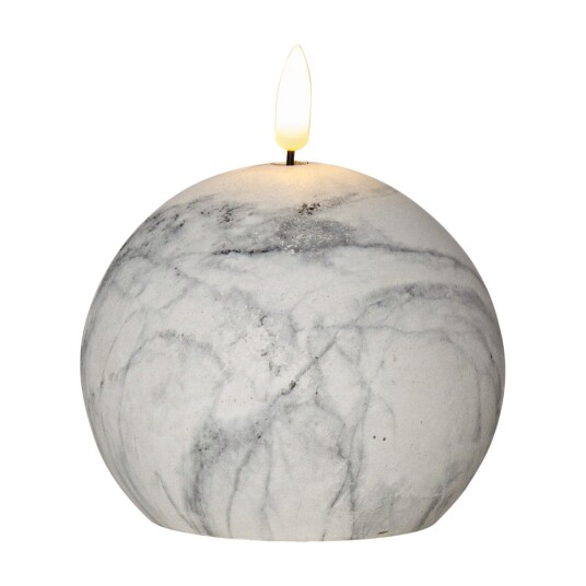STAR TRADING 064-13 FLAMME MARBLE 10X12CM LED-STEARINLYS GRÅ 064-13