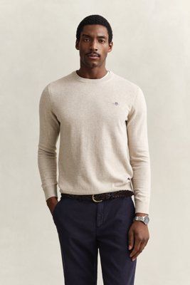 GANT Classic Cotton C Neck Beige XXXL GANT Classic Cotton C Neck Beige XXXL
