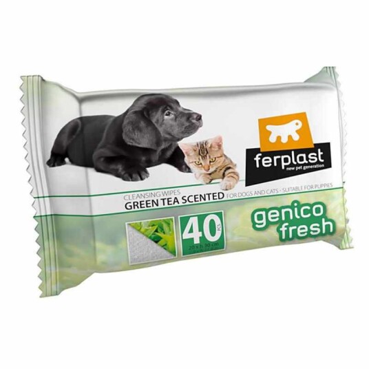Ferplast Genico Green Tea 40 vaskeservietter hund og katt