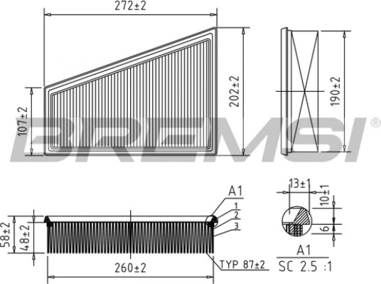 Luftfilter BREMSI FA1387
