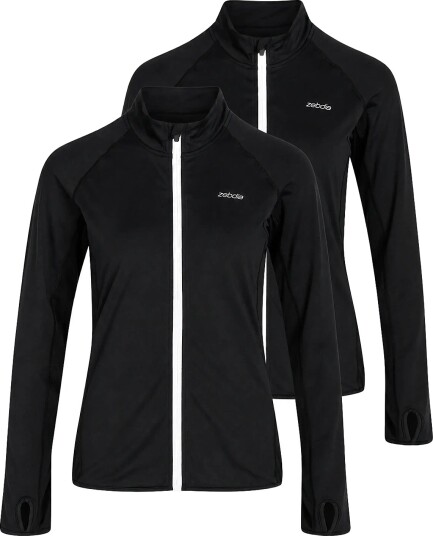 ZEBDIA Women Sports Jacket 2 Pack Black XL