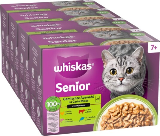 Whiskas Senior Porsjonspose Blandet Utvalg I Saus 48 X 85 G Whiskas Senior Porsjonspose Blandet Utvalg I Saus 48 X 85 G