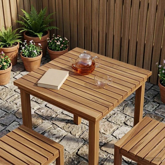 vidaXL Bordplate 50 x 50 x 3,5 cm Torget Massivt Teaktre Naturlig vidaXL Bordplate 50 x 50 x 3,5 cm Torget Massivt Teaktre Naturlig