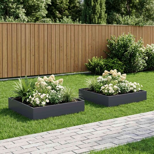 vidaXL Hageblomsterpotte 2 stk. Antrasitt 100 x 100 x 20 cm