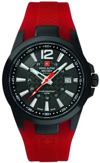 Swiss Alpine Military Herreklokke 7058.1876 Combat Air Sort/Gummi Swiss Alpine Military Herreklokke 7058.1876 Combat Air Sort/Gummi