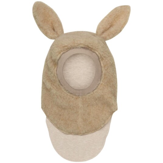 HUTTEliHUT balaclava bunny ears wool teddy – cobblestone 2 4år