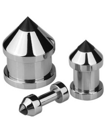 Spike With Black Tip Piercing Plugg 6 mm