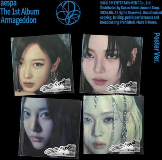 Aespa Armageddon Poster Version Random Cover incl. Postcard, Sticker, Folded Poster, Photocard CD Aespa Armageddon Poster Version Random Cover incl. Postcard, Sticker, Folded Poster, Photocard CD