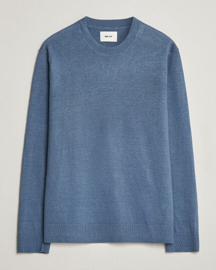 NN07 Ted Linen Knitted Sweater Stone Blue NN07 Ted Linen Knitted Sweater Stone Blue