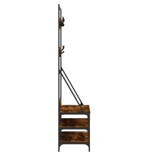 Klesstativ med skooppbevaring røkt eik 100x40x184 cm 8721012196315