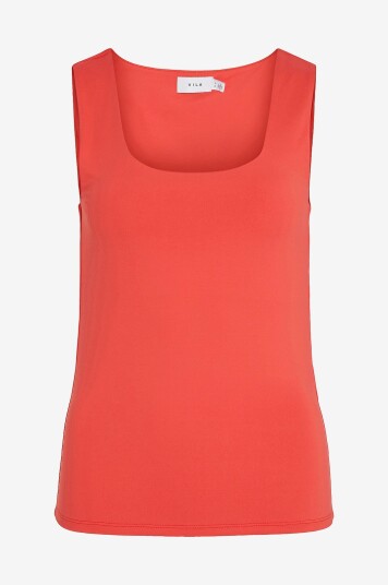 Vila   Singlet viKenza O neck S/L Tank Top   Rød