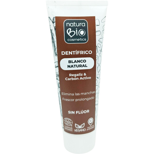 Økologisk Whitening Tandpasta NATURABIO Licorice & Charcoal 75ml Økologisk Whitening Tandpasta NATURABIO Licorice & Charcoal 75ml