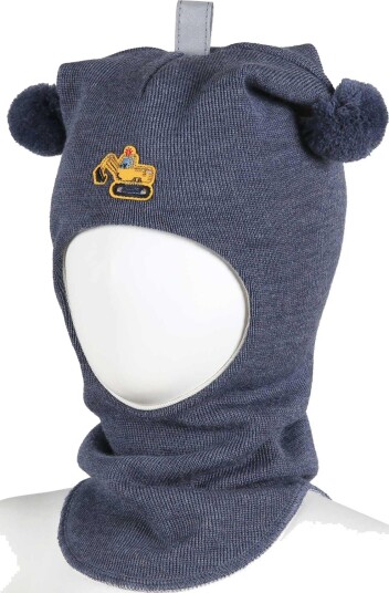 Kivat Balaclava i Ull Gravemaskin Blue Melange 1 (1-2år)
