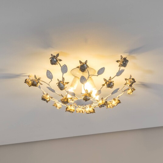 Onli Carolina taklampe elfenbensfarget 3 lyskilder jern