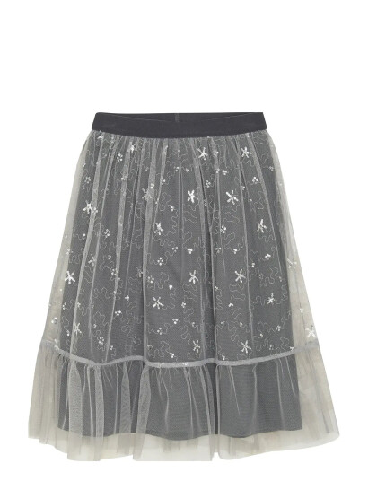 Creamie Skirt Sequins Mesh Grey 116