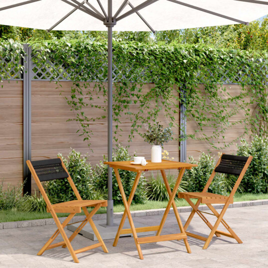 Bistrosett 3 deler svart polypropylen og heltre 3281757 Bistrosett 3 deler svart polypropylen og heltre 3281757