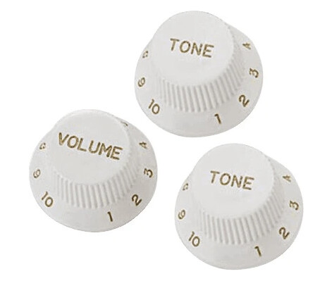 Yellow Parts EZ1215W knobs for strat 3 stk hvit