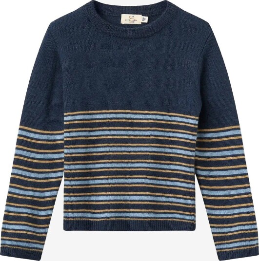 Copenhagen Colors Striped Merino Sweater   NAVY COMB.   146