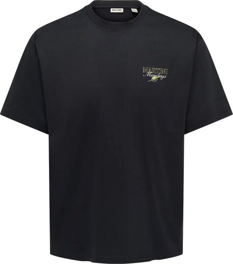ONLY & SONS Onsfred Life Rlx Ss Print Tee Vd BLACK XL ONLY & SONS Onsfred Life Rlx Ss Print Tee Vd BLACK XL