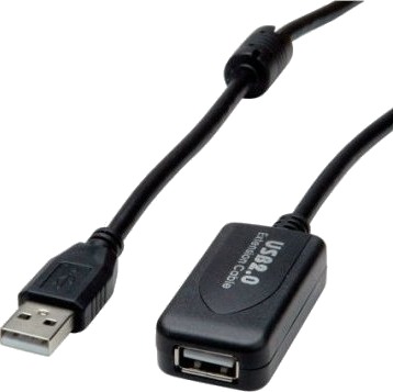 Standard Usb 2.0 Skjøteledning Aktiv Med Repeater Sort 15 M S3116