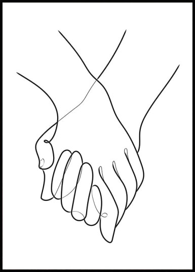 Pictufy Studio Ii Holding Hands Lines Plakat Plakat / 50x70cm