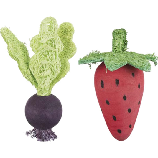Jordbær Og Rødbeter Tre/Loofah Brun 6 cm
