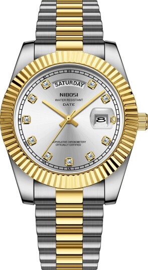 Nibosi Day Date Silver Gold