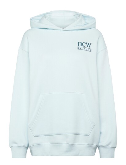 New Balance Reimagined Fleece Long Length Hoodie   Blue   XS