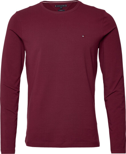 Tommy Hilfiger Stretch Slim Fit Long Sleeve Tee Burgundy XXL