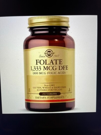 FOLAT SOLGAR 1333 mcg DFE   250 tabletter
