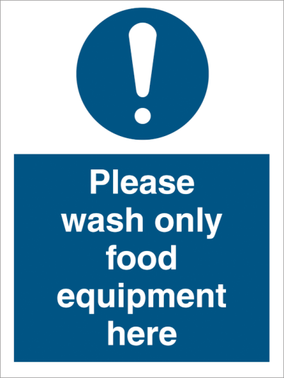 Please wash only food equipment here