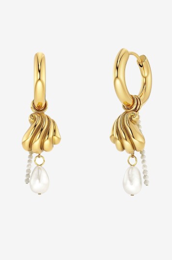 Edblad   Øredobber Beach Pearls Hoops   Gull
