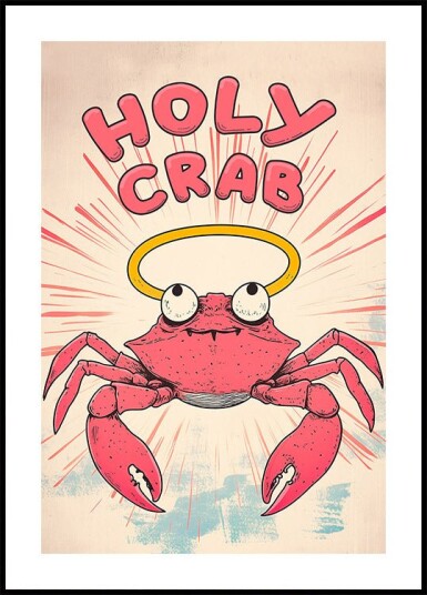 Holy Crab Halo Crab Cartoon Plakat Plakat / 50x70cm