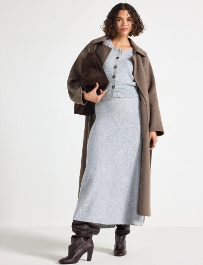 Lindex Strikket Maxi Nederdel - Grey - L Lindex Strikket Maxi Nederdel - Grey - L
