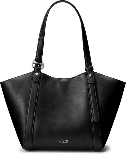 Lauren Ralph Lauren Nappa Leather Small Tasha Tote Bag Black ONE SIZE