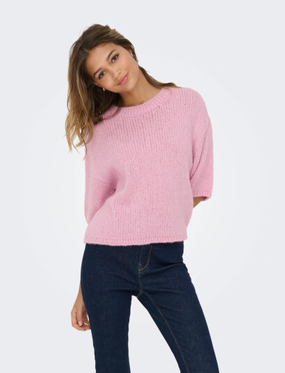 JDY Jdylinea S/S Pullover O Neck Knt Noos Pink XL JDY Jdylinea S/S Pullover O Neck Knt Noos Pink XL