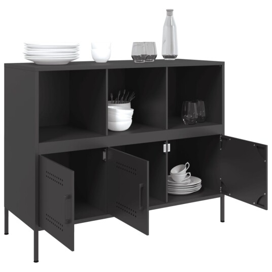 Skjenk svart 100,5x39x79 cm stål 8721102390524