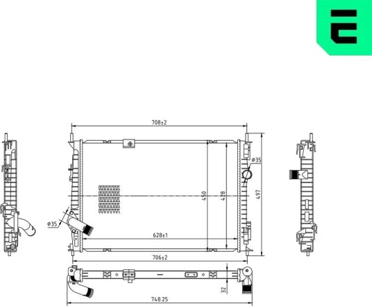 ERA 673551 Radiator motorkjøling ERA 673551 Radiator motorkjøling