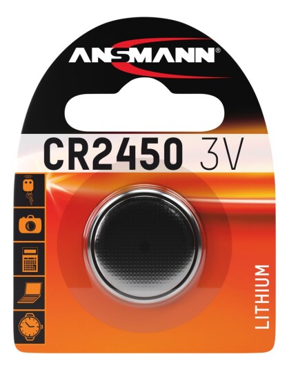 Ansmann CR2450 3V Lithium Knappcellebatteri 620 mAh Ansmann CR2450 3V Lithium Knappcellebatteri 620 mAh