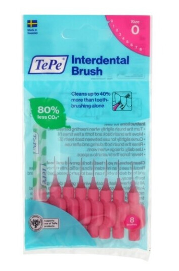 Interdentalbørste Normal 0 4 Mm Rosa 8 Stk Interdentaltannbørster