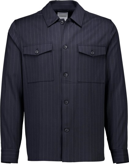 Lindbergh Striped Superflex Overshirt Navy S