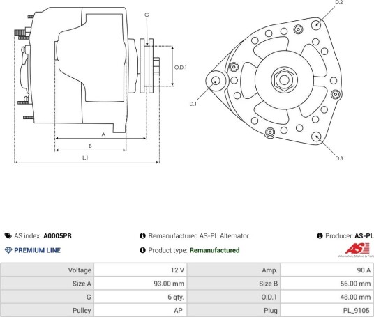AS-PL A0005PR Dynamo AS-PL A0005PR Dynamo