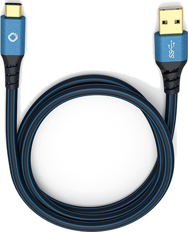 Oehlbach Plus C3 3 M Usb A Usb C Usb 3.2 Gen 1 3.1 Gen 1 Svart Blå
