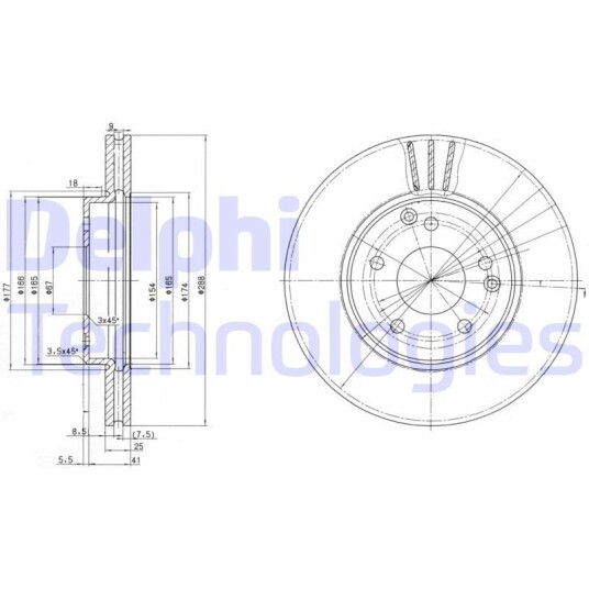 Bremseskive DELPHI BG3240C