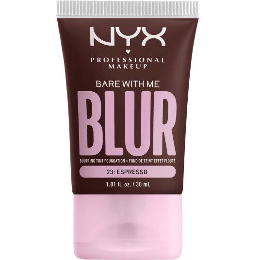 NYX Bare With Me Blur Tint Foundation 23 Espresso 30 ml - Vegansk, Fuktighetsgivende, Matt Finish